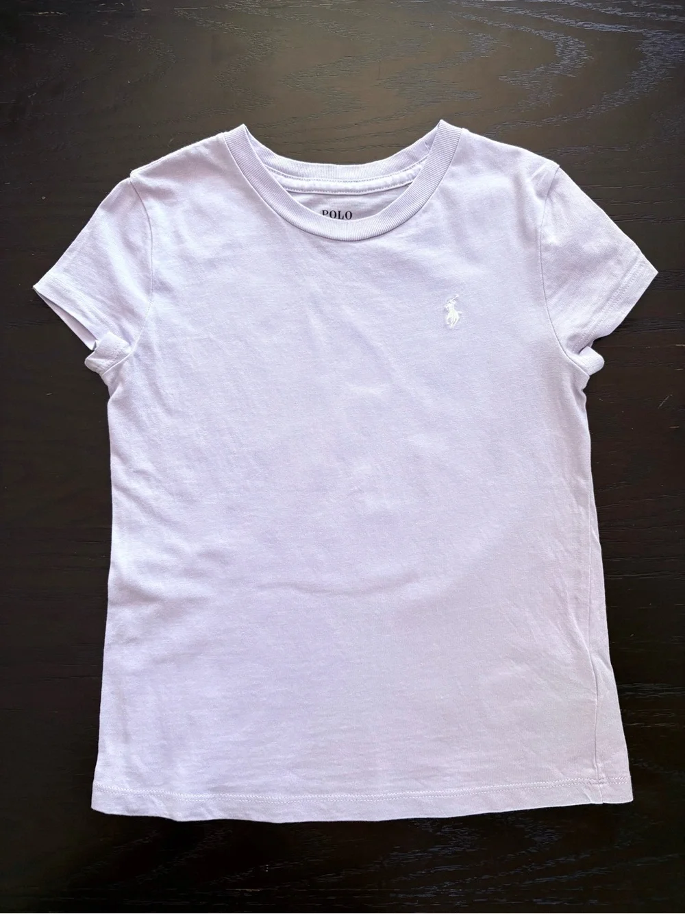 Ralph Lauren Girls Light Lavender Short Sleeve Crewneck Polo Tee